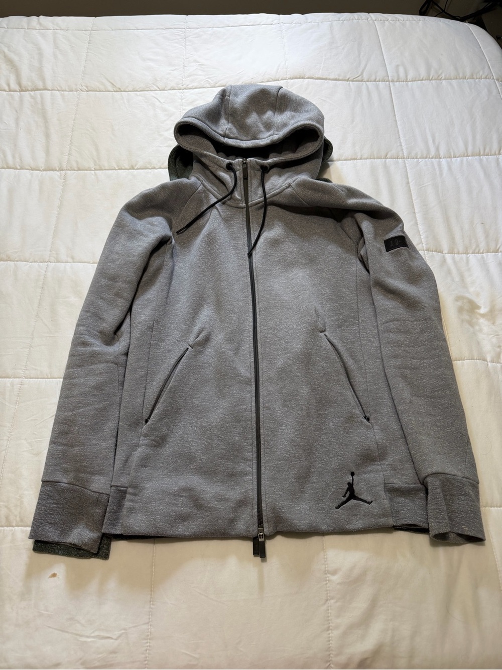 Jordan Grey Hooded Full-Zip Jacket with Black Jumpman